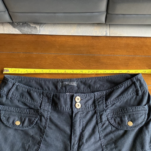 STUDIO By Liz Claiborne Black Cotton/Linen Capris Size 14 - Picture 3 of 10